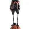 K&K Interiors 10-Inch Resin Black Cat With Metal Legs Standing On Pumpkin Decoration