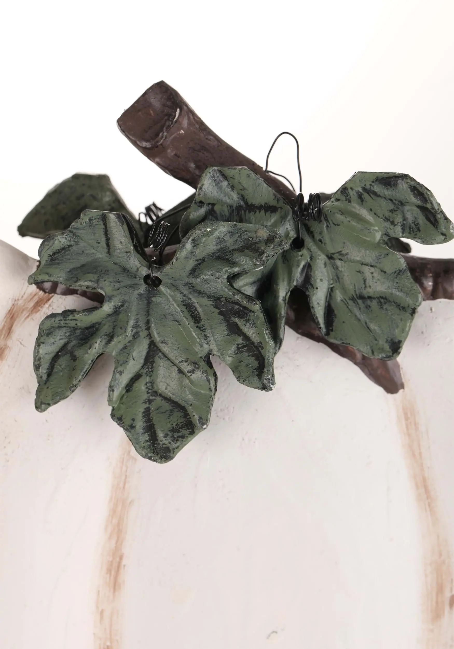 K&K Interiors 10 Inch Whitewashed Pumpkin Arrow Hanging Figure 4 K&K Interiors 10 Inch Whitewashed Pumpkin Arrow Hanging Figure - Image 2