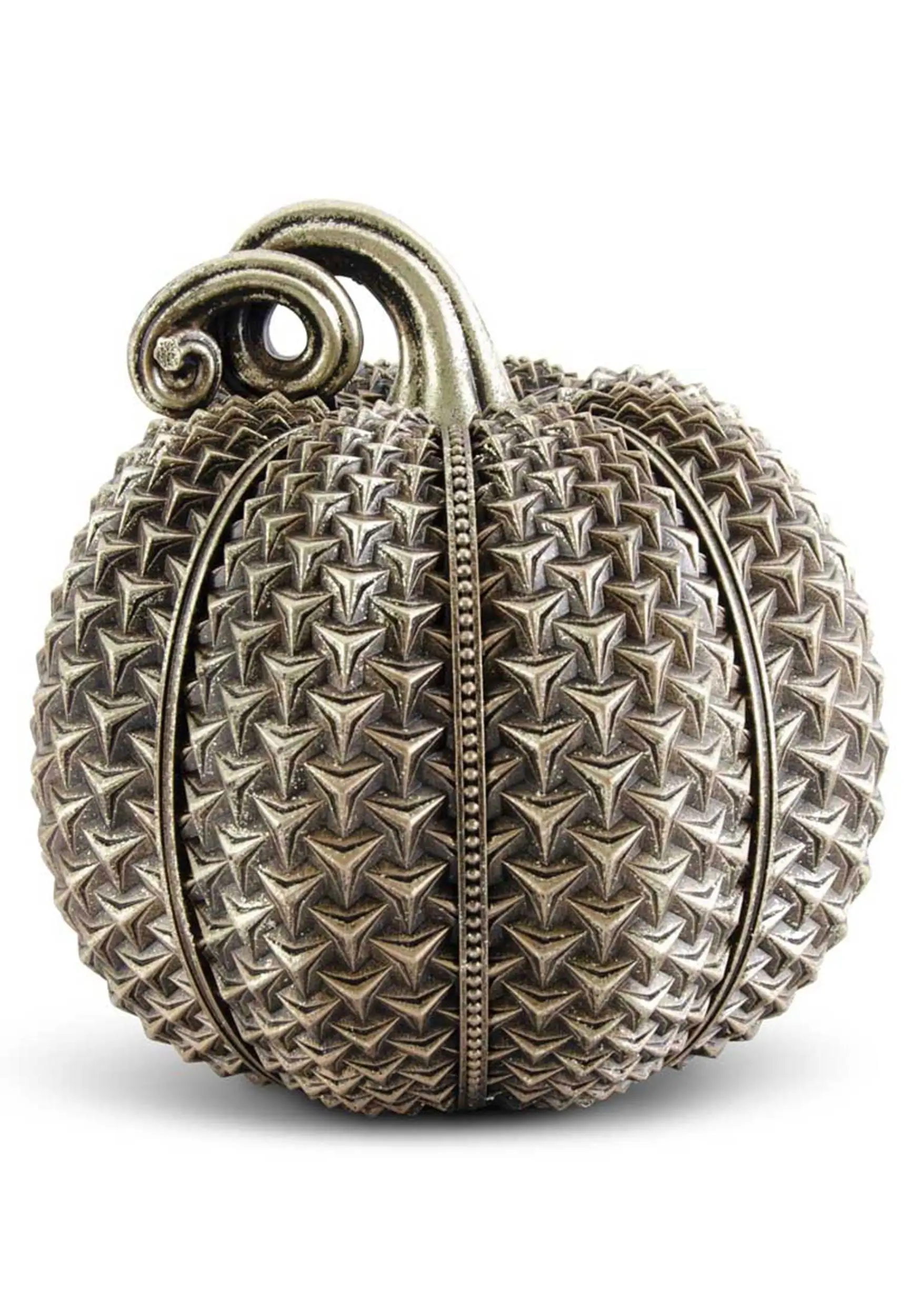 K&K Interiors 11.5" Antique Gold Arrow Textured Resin Pumpkin 3 K&K Interiors 11.5" Antique Gold Arrow Textured Resin Pumpkin