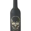 K&K Interiors 11 Inch Matte LED Black Halloween Skull Bottle Decoration
