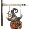 K&K Interiors 11 Inch Metal Jack O Lantern With Hat Arrow Figure