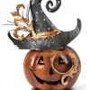 K&K Interiors Metal 11" Jack 'O Lantern Decoration 2 K&K Interiors Metal 11" Jack 'O Lantern Decoration -Skeletons And Skulls Sales Shop 11 metal jack o lantern