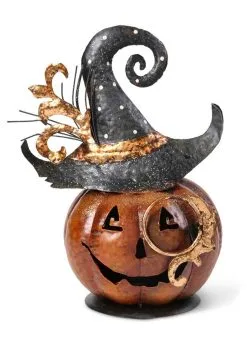 K&K Interiors Metal 11" Jack 'O Lantern Decoration