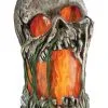 Morris Costumes Light Up Flaming Rotted Skull 12" Prop