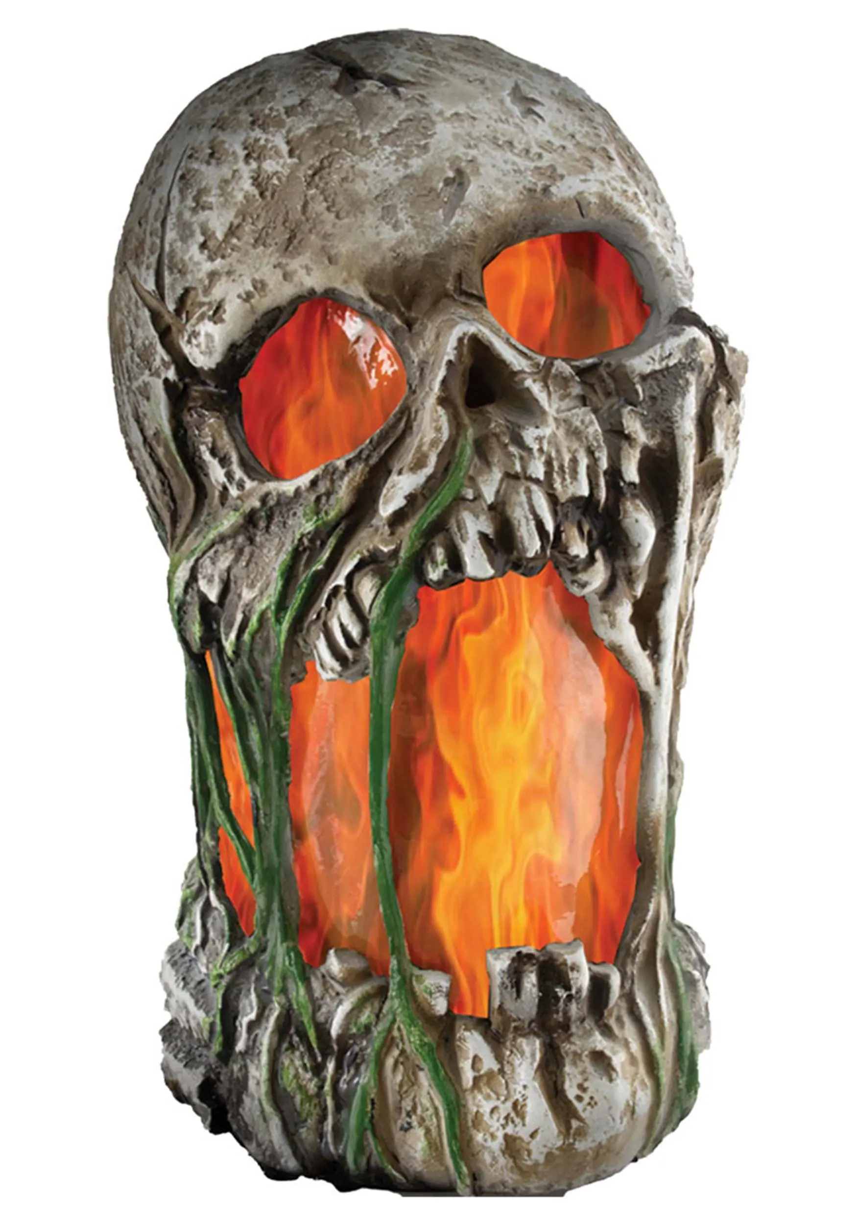 Morris Costumes Light Up Flaming Rotted Skull 12" Prop 3 Morris Costumes Light Up Flaming Rotted Skull 12" Prop
