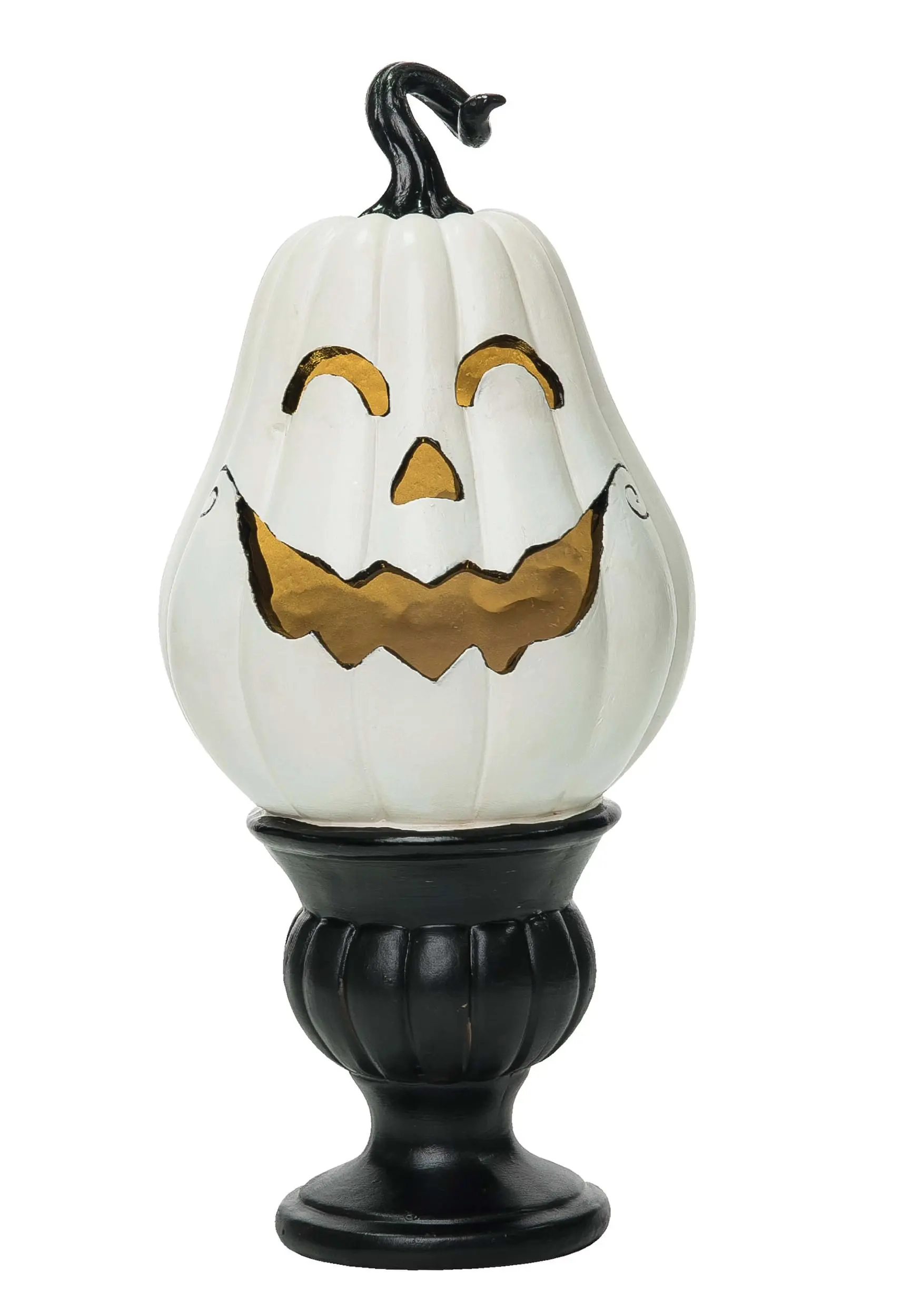 Transpac Light Up White Pedestal Pumpkin 3 Transpac Light Up White Pedestal Pumpkin