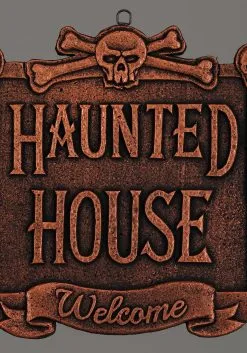 Yihai 13" Haunted House Welcome Sign Decoration 9 Yihai 13" Haunted House Welcome Sign Decoration -Skeletons And Skulls Sales Shop 13 haunted house sign alt 3