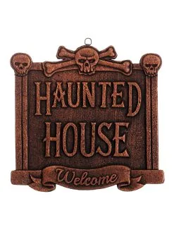Yihai 13" Haunted House Welcome Sign Decoration 11 Yihai 13" Haunted House Welcome Sign Decoration -Skeletons And Skulls Sales Shop 13 haunted house sign alt 4