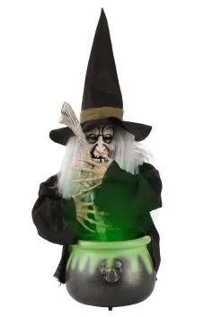 Aroma 17" Brewing Witch With Black Cauldron Decoration 10 Aroma 17" Brewing Witch With Black Cauldron Decoration -Skeletons And Skulls Sales Shop 17 h black brewing witch w cauldron alt 3