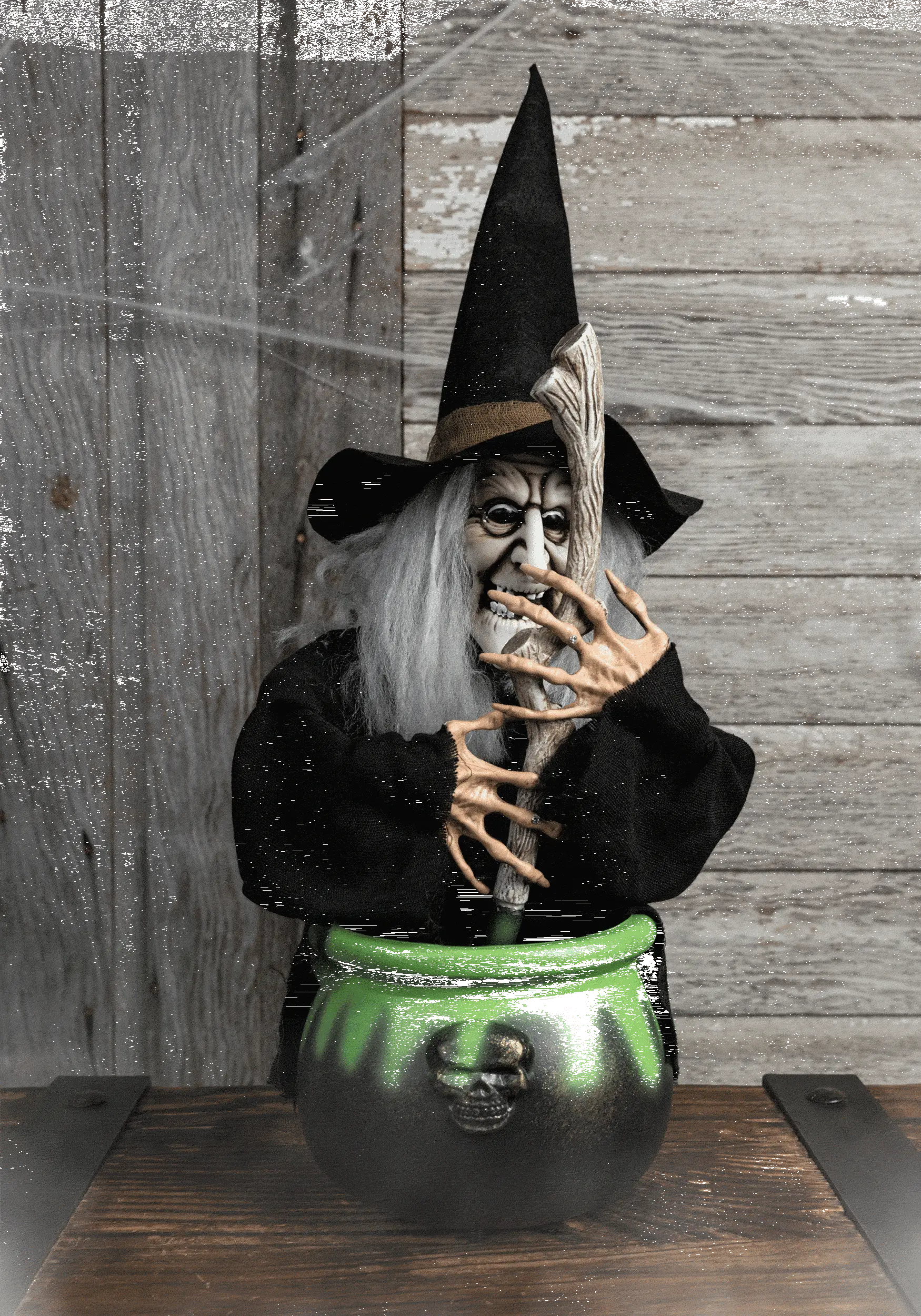Aroma 17" Brewing Witch With Black Cauldron Decoration 3 Aroma 17" Brewing Witch With Black Cauldron Decoration