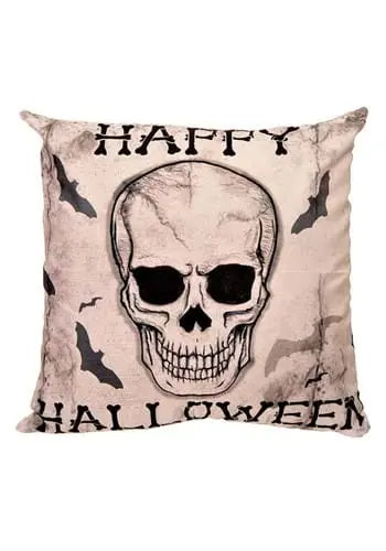 Fun World 18 Inch Happy Halloween Skull Pillow Cover 3 Fun World 18 Inch Happy Halloween Skull Pillow Cover