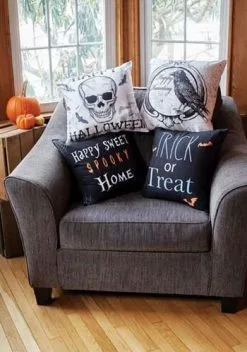 Fun World 18 Inch Trick Or Treat Pillow Cover -Skeletons And Skulls Sales Shop 18 inch trick or treat pillow cover alt 2