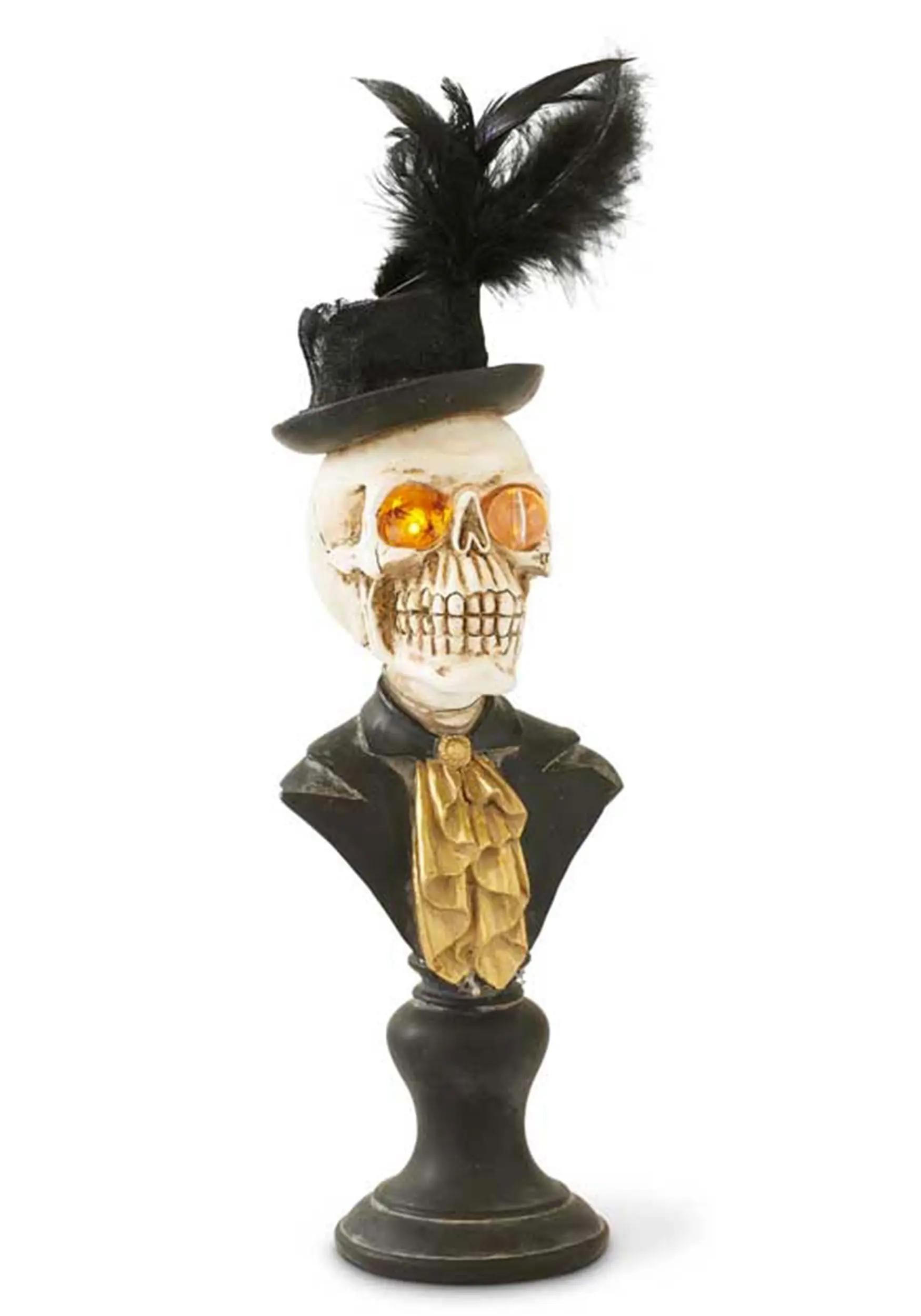 K&K Interiors 18" Skeleton Bust With LED Eyes On Pedestal Decoration 3 K&K Interiors 18" Skeleton Bust With LED Eyes On Pedestal Decoration