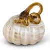 K&K Interiors 3.25" Cream And Gold Glass Pumpkin 2 K&K Interiors 3.25" Cream And Gold Glass Pumpkin -Skeletons And Skulls Sales Shop 3 25 cream gold swirl glass pumpkin decoration upd