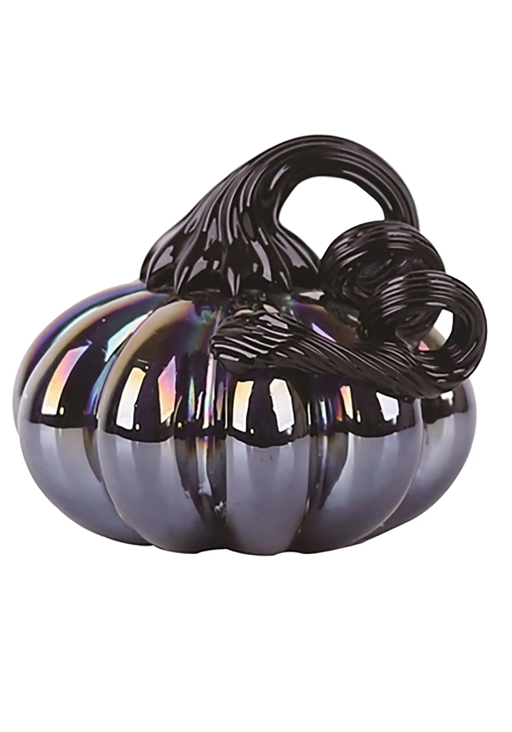 Transpac Glass Oil Slick 3 Inch Pumpkin Decoration 3 Transpac Glass Oil Slick 3 Inch Pumpkin Decoration
