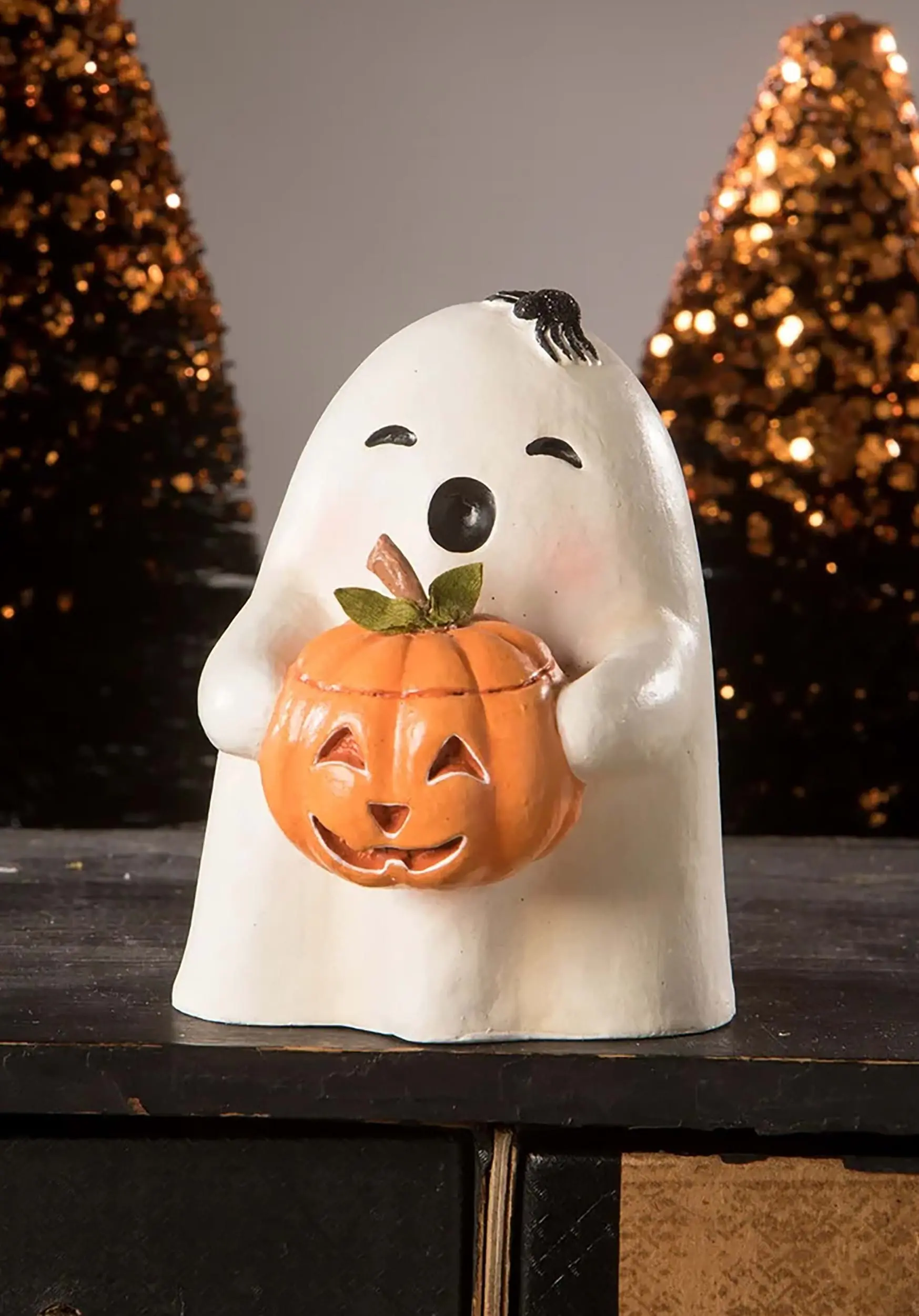 Bethany Lowe Designs 3.75-Inch Ghost Gilbert With Pumpkin Decoration 3 Bethany Lowe Designs 3.75-Inch Ghost Gilbert With Pumpkin Decoration