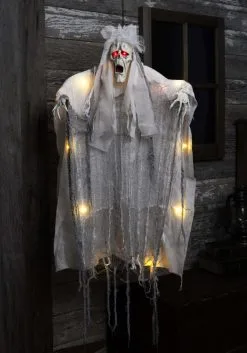 Aroma 3 Foot Hanging Light Up Ghost Decoration -Skeletons And Skulls Sales Shop 3ft hanging light up ghost alt 4