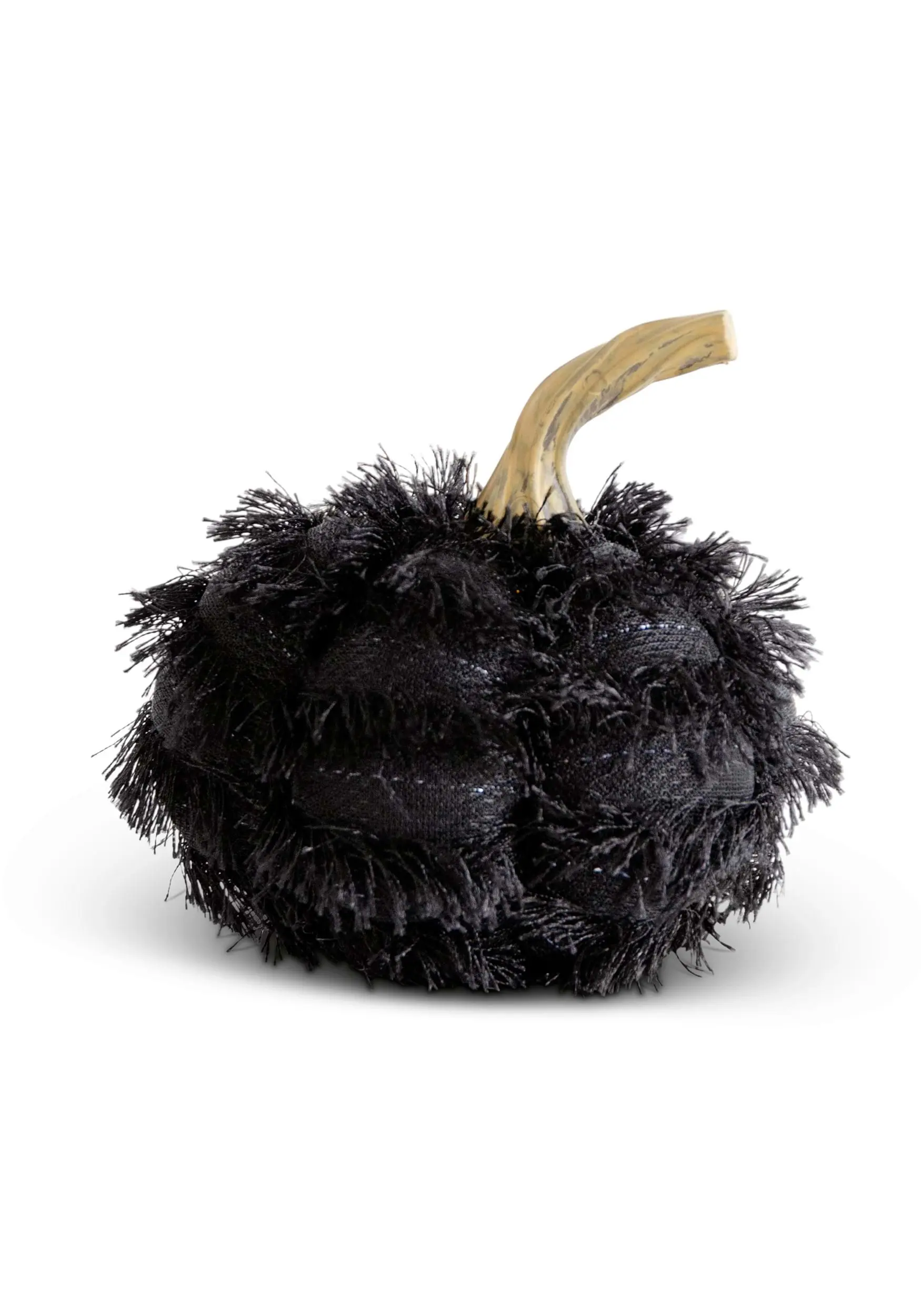 K&K Interiors 4" Black Fringe Pumpkin Decoration 3 K&K Interiors 4" Black Fringe Pumpkin Decoration