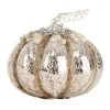 K&K Interiors 4 Inch Mercury Glass Glitter Pumpkin Decoration