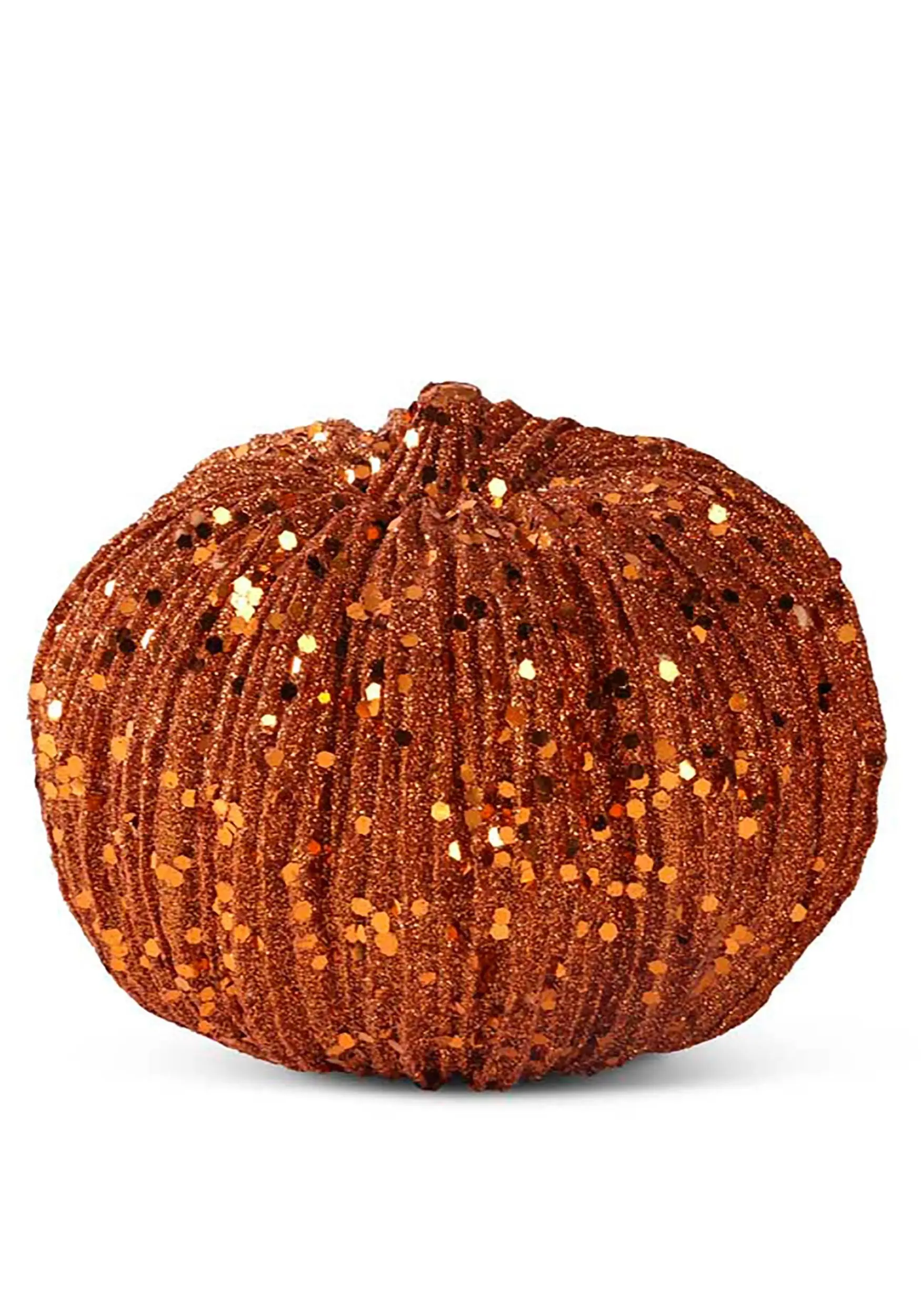 K&K Interiors 4-Inch Orange Glitter Pumpkin Decoration 4 K&K Interiors 4-Inch Orange Glitter Pumpkin Decoration - Image 2