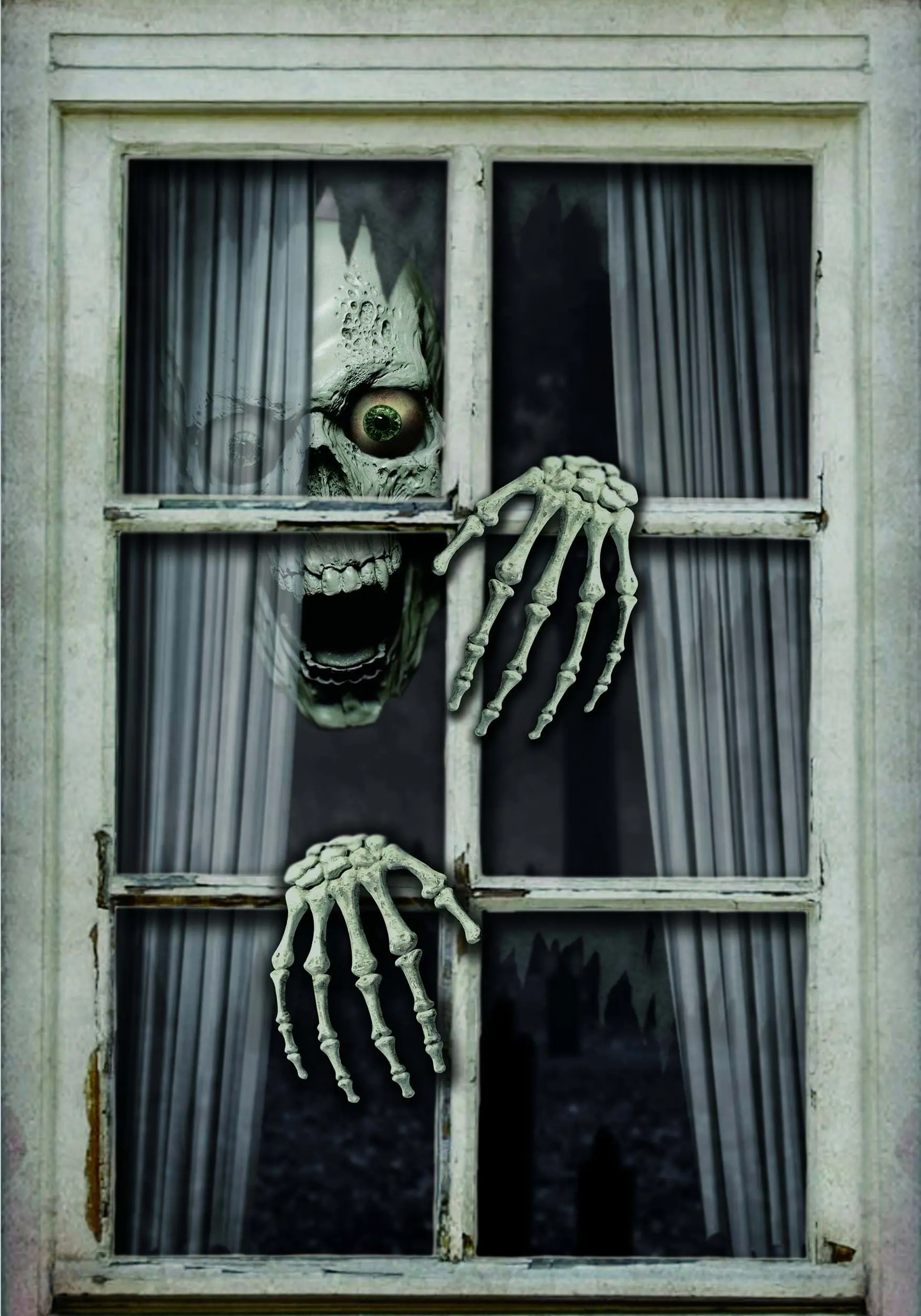 Sunstar Industries Fake Window Skull & Hands 47" Decoration 3 Sunstar Industries Fake Window Skull & Hands 47" Decoration