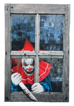 Aroma 47-Inch Printing Curtain Clown Outside The Window Decoration
