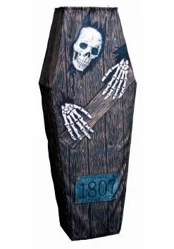Fun World 5-Foot Skeleton Hanging Collapsible Coffin -Skeletons And Skulls Sales Shop 5 foot skeleton hanging collapsible coffin alt 1