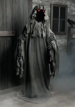 Aroma Standing 5.4FT Black Reaper Ghost With Lights Halloween Decoration