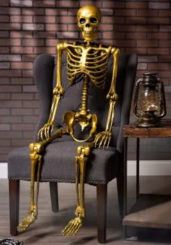 Seasons (HK) Ltd. 60 Inch Gold Life Size Posable Skeleton Prop