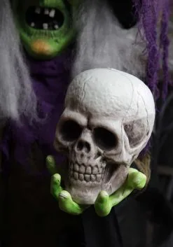 Aroma 6 Foot Animated Hanging Witch Decoration 11 Aroma 6 Foot Animated Hanging Witch Decoration -Skeletons And Skulls Sales Shop 6ft hanging witch animatronic sound light shaki alt 3