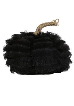 K&K Interiors Black 7 Inch Eyelash Fringe Pumpkin