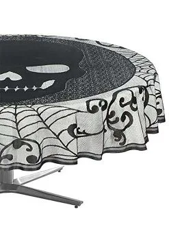 AMSCAN 70-Inch Round Skull Lace Decorative Table Cover 5 AMSCAN 70-Inch Round Skull Lace Decorative Table Cover -Skeletons And Skulls Sales Shop 70 round skull lace table cover alt 1