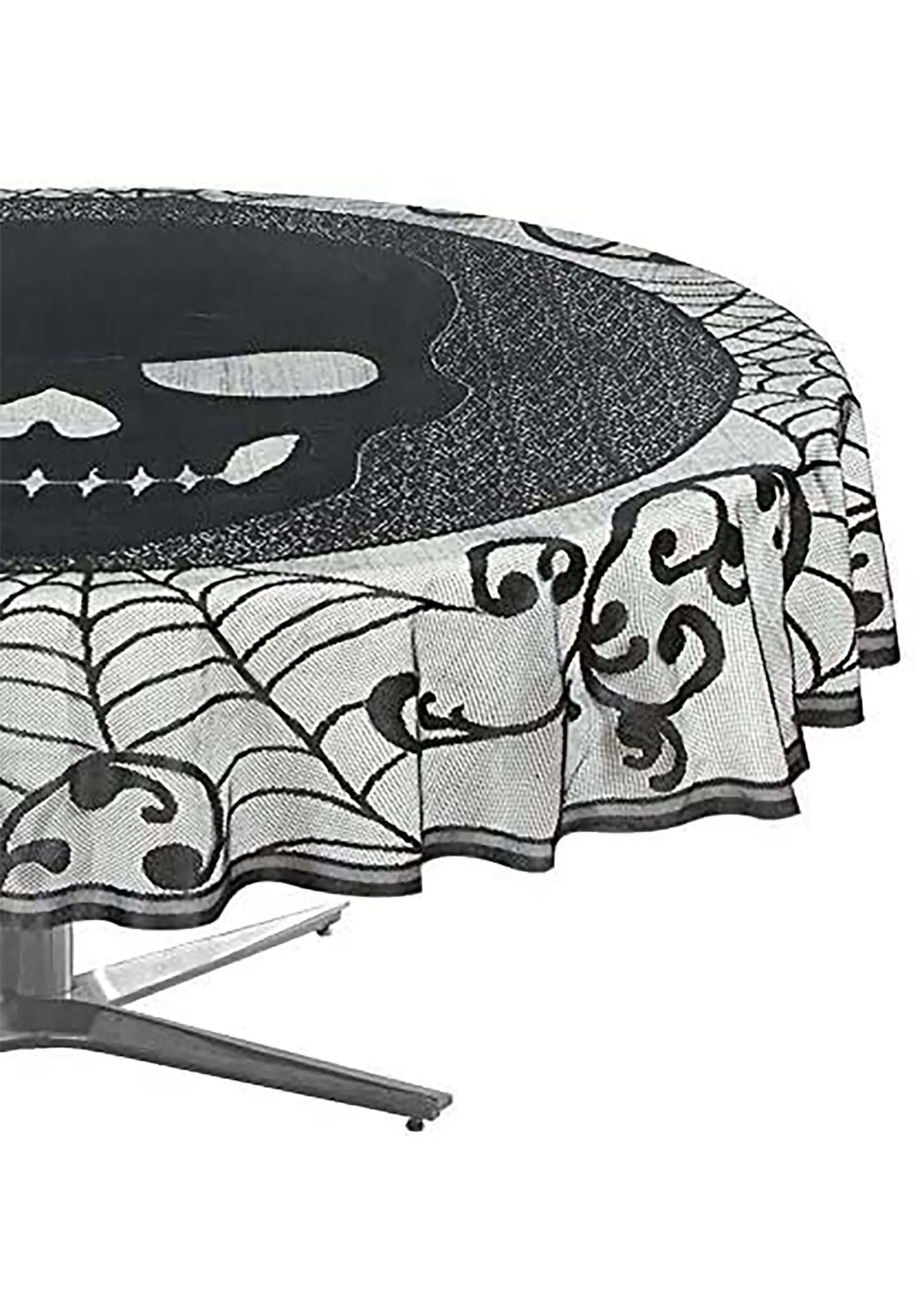 AMSCAN 70-Inch Round Skull Lace Decorative Table Cover 4 AMSCAN 70-Inch Round Skull Lace Decorative Table Cover - Image 2