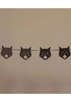 Bethany Lowe Designs 72" Glittered Scaredy Cat Silhouette Garland Decoration 8 Bethany Lowe Designs 72" Glittered Scaredy Cat Silhouette Garland Decoration -Skeletons And Skulls Sales Shop 72 glittered scaredy cat silhouette garland alt 2