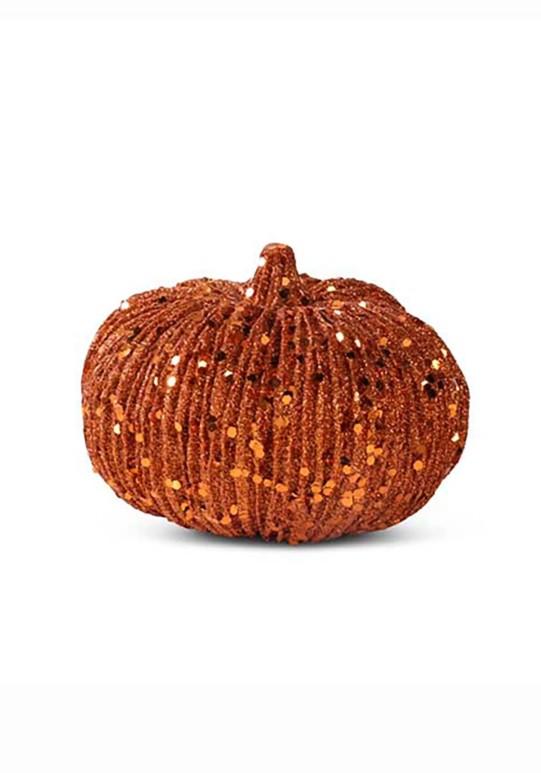 K&K Interiors Eight Inch Orange Glitter Pumpkin 4 K&K Interiors Eight Inch Orange Glitter Pumpkin - Image 2