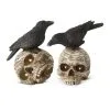 K&K Interiors 8" Set Of LED Skulls W/Crows 2 K&K Interiors 8" Set Of LED Skulls W/Crows -Skeletons And Skulls Sales Shop 8 set of led skulls w crows