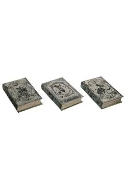 Transpac Set Of Three Fright Night 9" Book Boxes Decoration