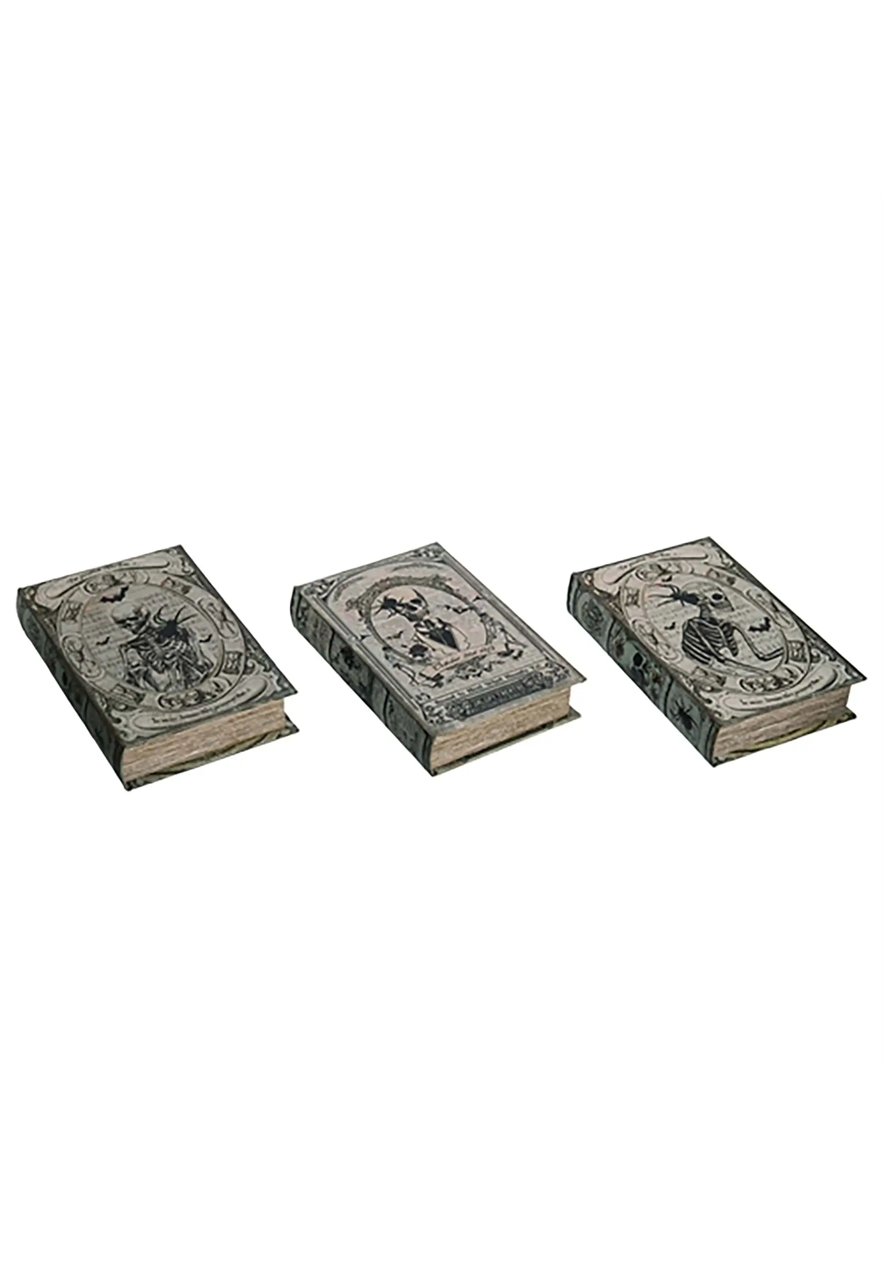 Transpac Set Of Three Fright Night 9" Book Boxes Decoration 3 Transpac Set Of Three Fright Night 9" Book Boxes Decoration