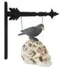 K&K Interiors 9 Inch LED Skull And Perched Crow Décor