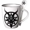 Alchemy Of England Baphomet Symbol Mug And Spoon Set 1 Alchemy Of England Baphomet Symbol Mug And Spoon Set -Skeletons And Skulls Sales Shop baphomet mug and spoon set