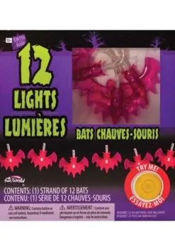 Fun World String Light Of Red Bats Decoration