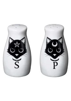 Alchemy Of England Black Cat Salt And Pepper Shaker Set