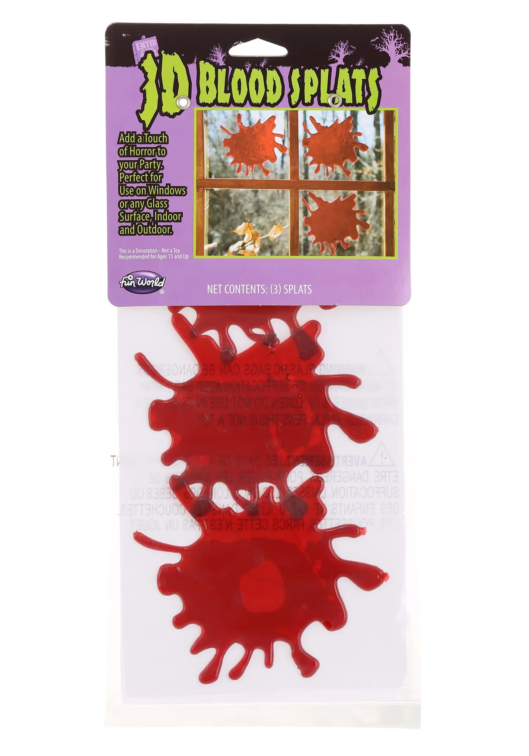 Fun World Blood Splatter Window Clings Halloween Decoration 3 Fun World Blood Splatter Window Clings Halloween Decoration
