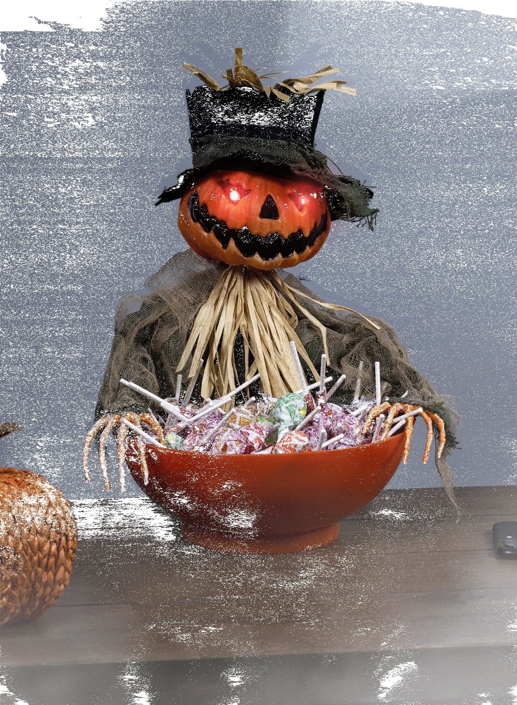 Yihai Animated Candy Bowl With Light Up Pumpkin Scarecrow Decoration 3 Yihai Animated Candy Bowl With Light Up Pumpkin Scarecrow Decoration