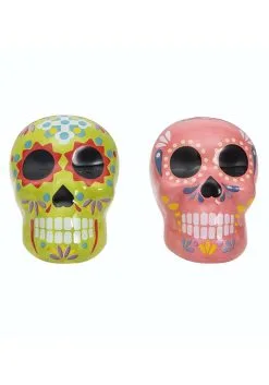 Transpac Salt & Pepper Day Of The Dead Shaker Set