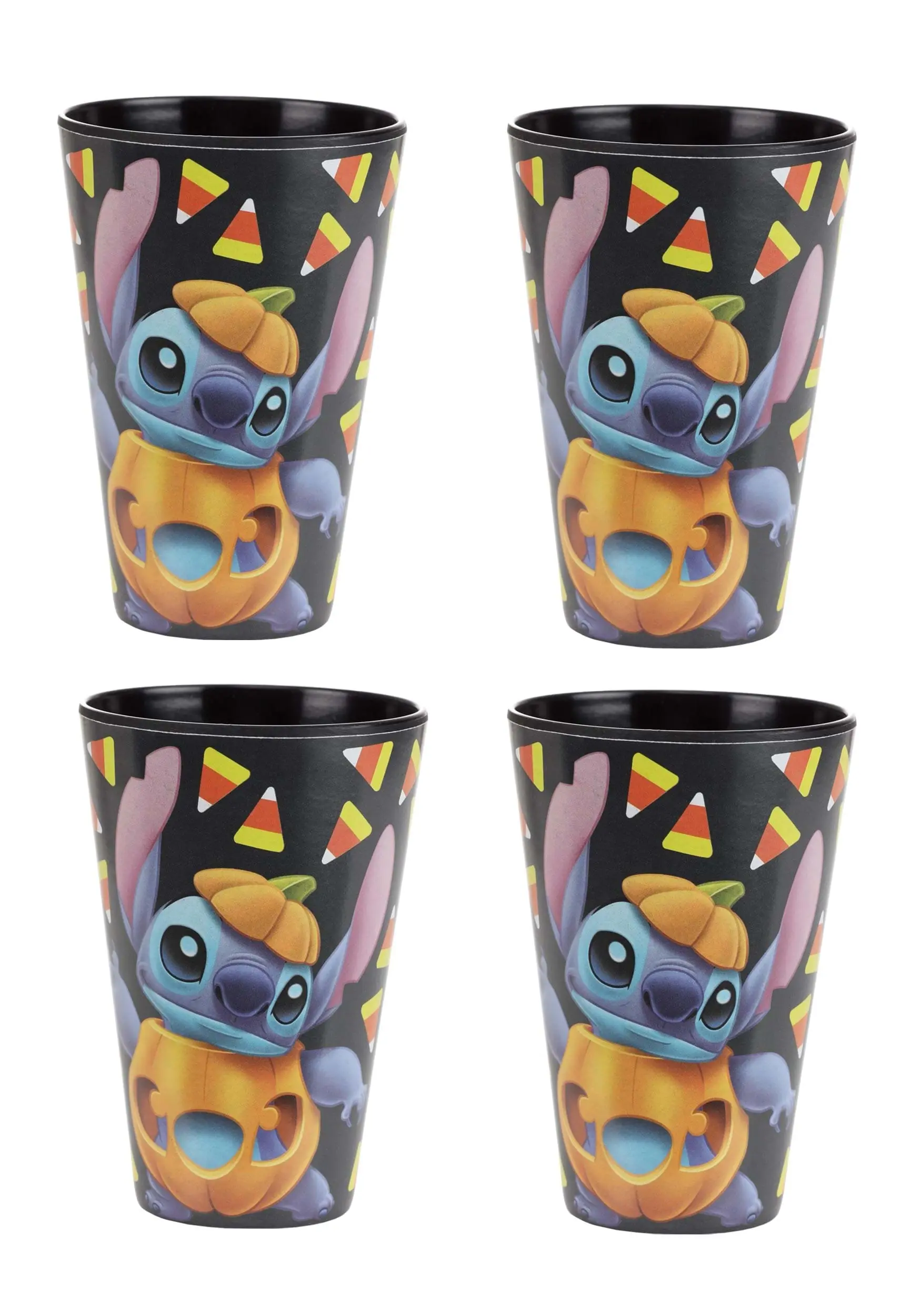 Zrike Brands Adult Disney Stitch Jack O'Lantern Black Tumblers Set Of 4 3 Zrike Brands Adult Disney Stitch Jack O'Lantern Black Tumblers Set Of 4