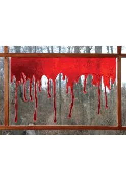 Fun World Drips Of Blood Window Cling Halloween Decoration 5 Fun World Drips Of Blood Window Cling Halloween Decoration -Skeletons And Skulls Sales Shop drips of blood window cling alt 1