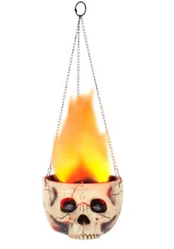 Seasons (HK) Ltd. Flaming Fire Skull Sconce Halloween Prop