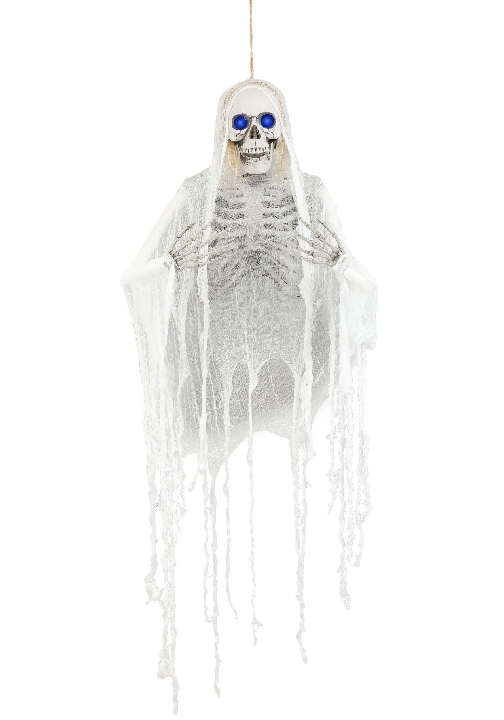 Yihai Haunted Hanging Skeleton With Blue Light Up Eyes Decoration 5 Yihai Haunted Hanging Skeleton With Blue Light Up Eyes Decoration - Image 3