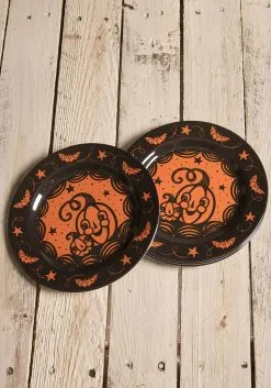 Bethany Lowe Designs Halloween Pumpkin Decorative Plate Set By Johanna Parker